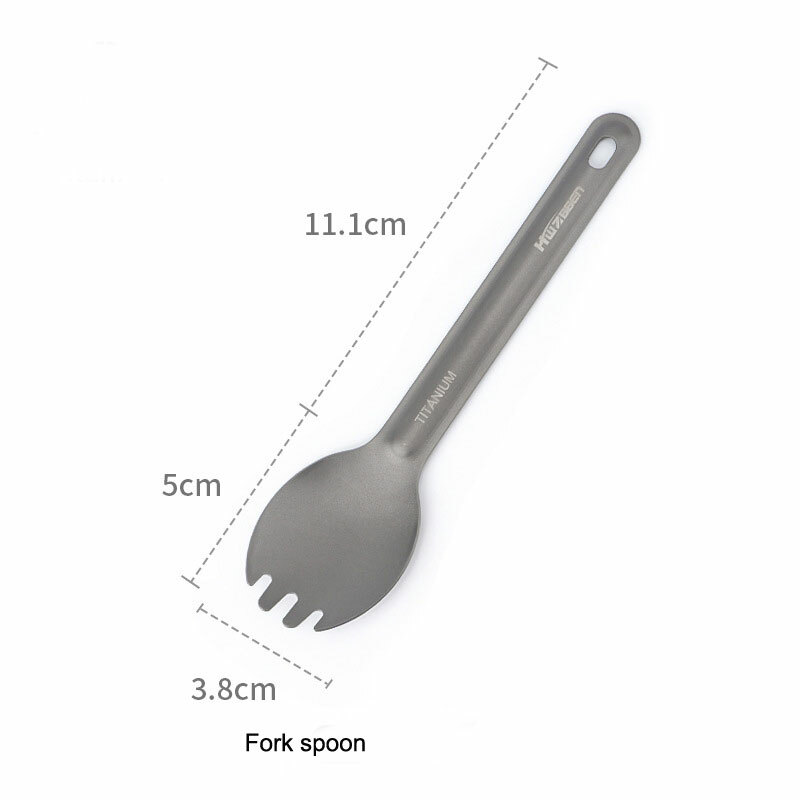 Titanium 3 Fork Spoon Sets Outdoor Camping Tableware Portable Salad SpoonEDCTool