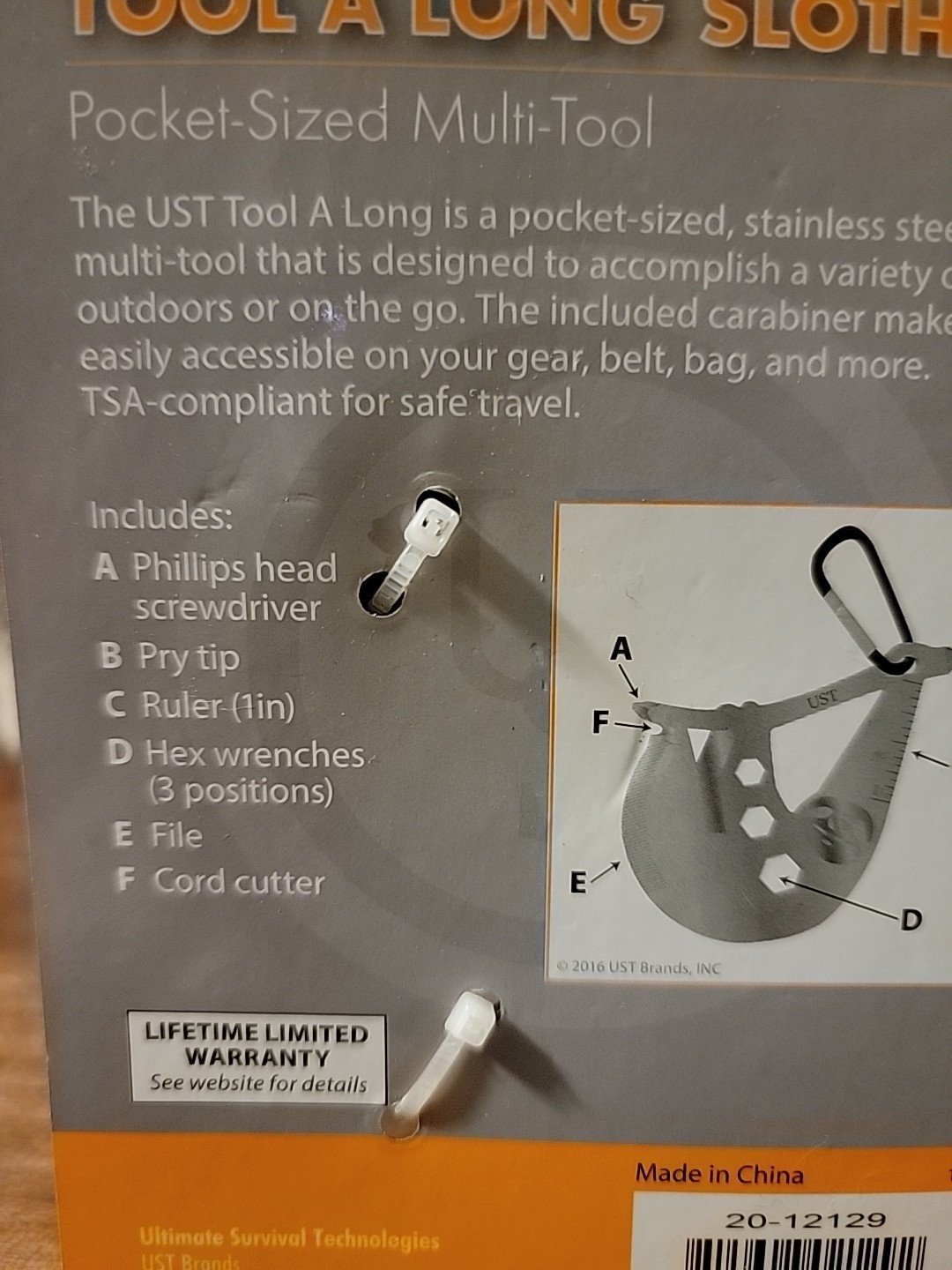 Tool A Long Sloth Multi-tool Keychain