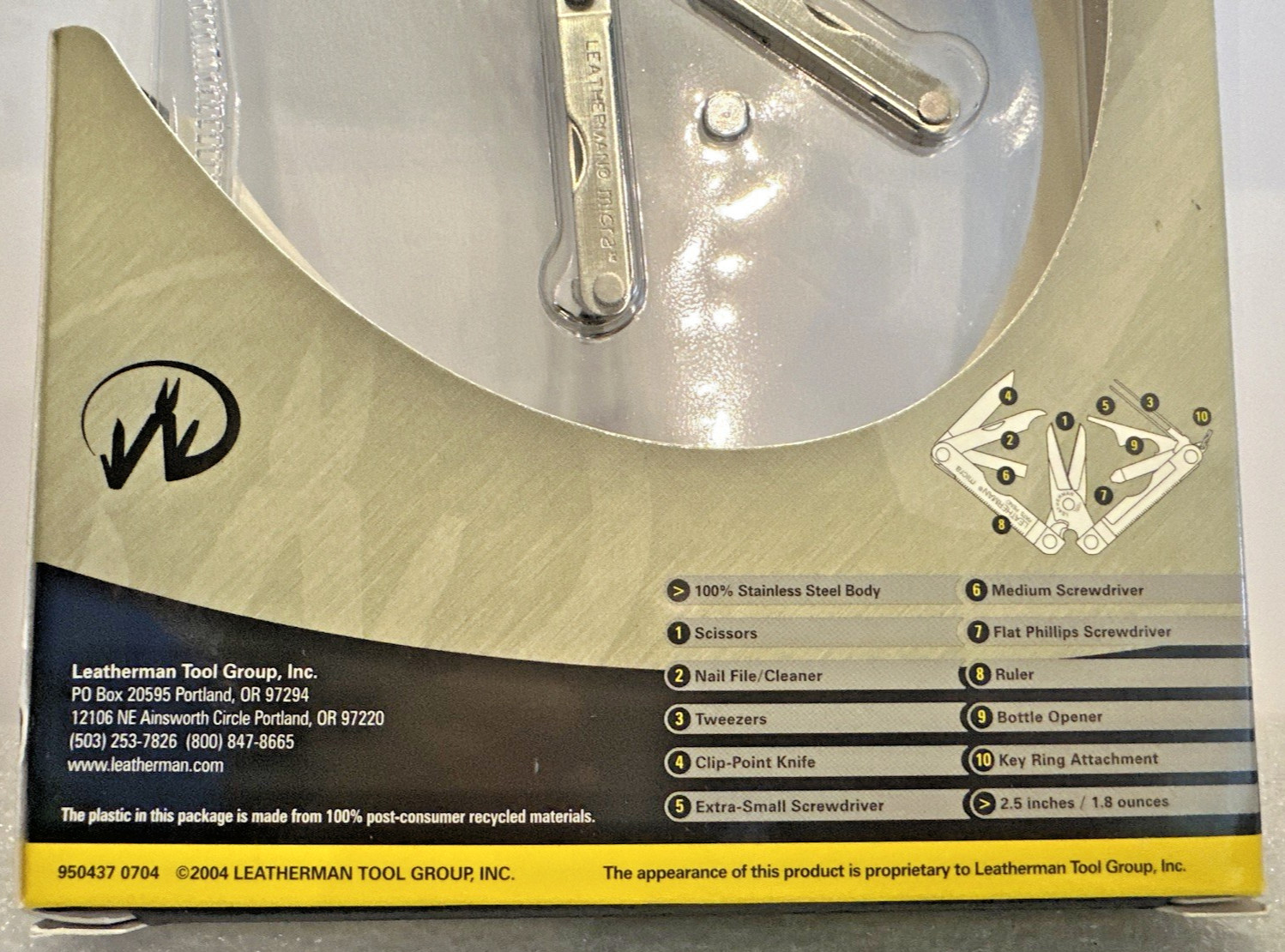 Leatherman Micra Multi-Tool Stainless Steel 10 Tools in One 2004 VTG New Sealed