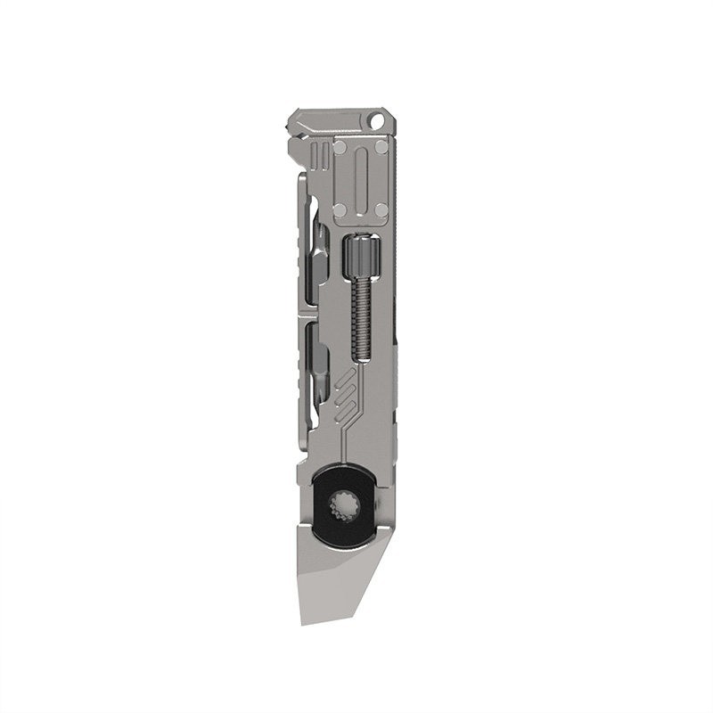 Titanium Alloy Pry Bar Ratchet Screwdriver EDC Wrench Caliper Bit Storage Tool