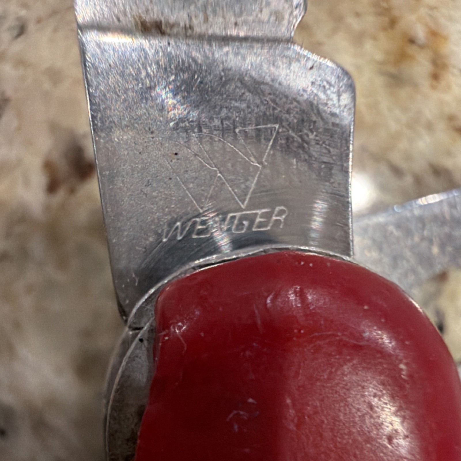 Wenger Multi-Tool Red Stainless Steel Knife Scissors Pliers Opener Can Opener