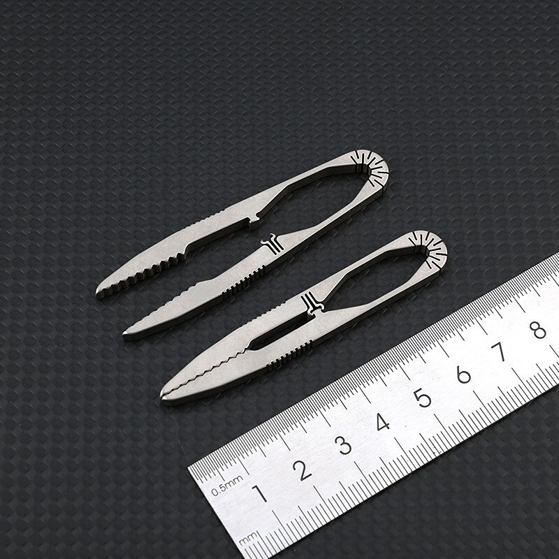 EDC Titanium Snap Tweezers Flat Head Clip Portable Outdoor Keychain Small Tool