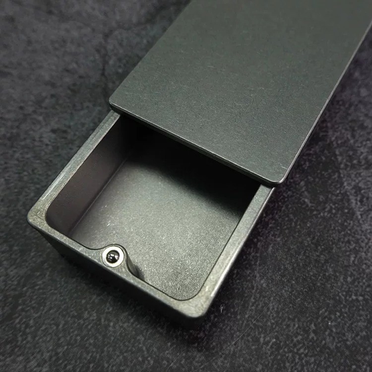 CNC Titanium alloy EDC Tool Box Premium Metal Storage Case – 6.3×3.5×1.5cm.