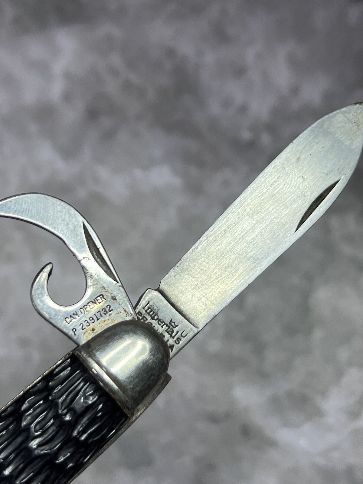 Imperial Prov.USA Kamp King 4 blade black handle pocket knife/hunting #1703