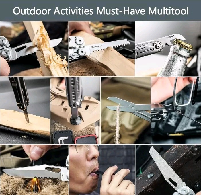 HX OUTDOORS 19 In 1 Multi Tool Pocket Knife Set, Stainless Steel Multitool Pl…