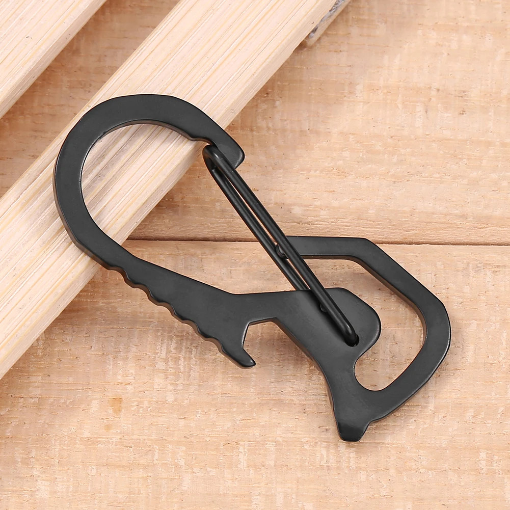 Keyring Bottle Opener Stainless Steel Pocket Keychain Carabiner Multifunctional