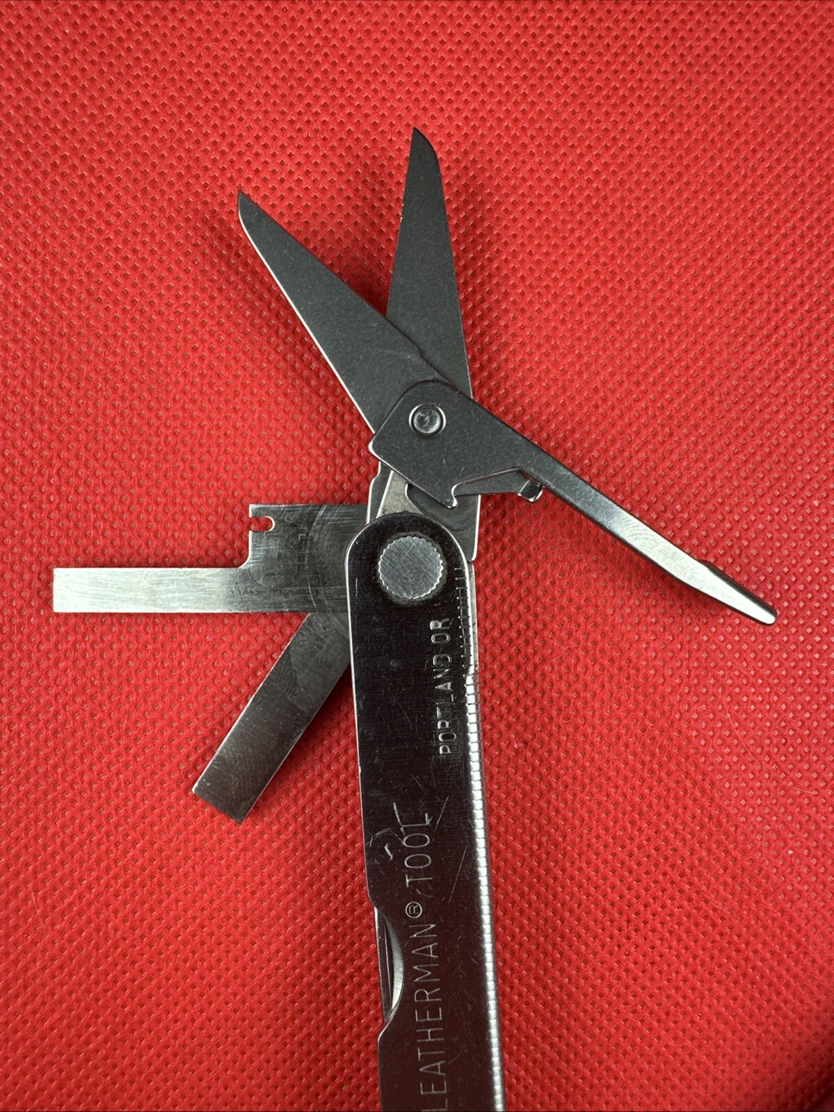 1996-7 Original Leatherman PST II Leather Sheath, Scissor, fish hook file, combo