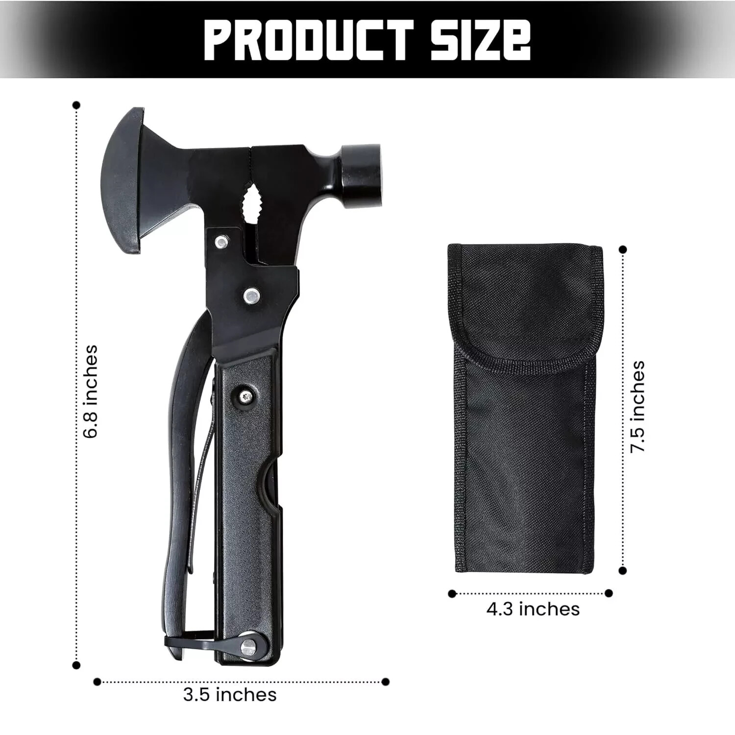 16-IN-1 HATCHET MULTI-TOOL CAMPING AXE KNIFE HAMMER PLIERS SAW Cutter Opener