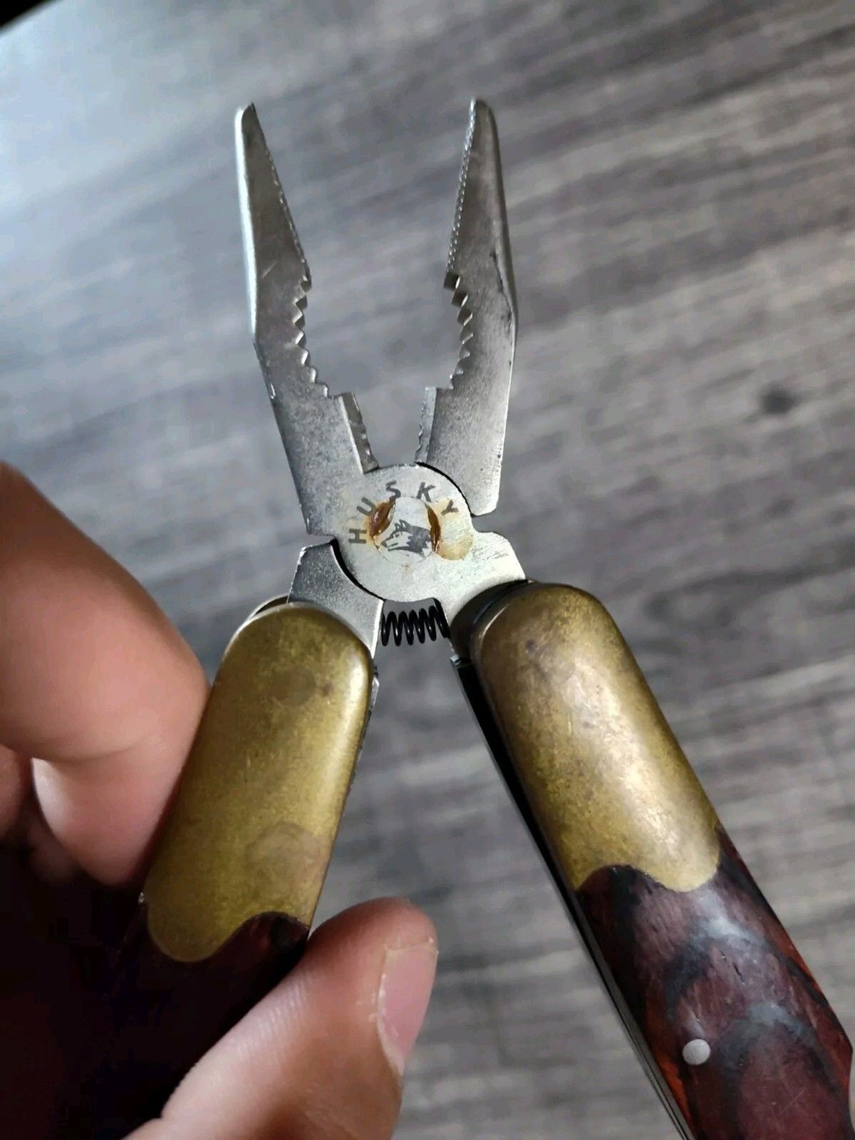 Vintage Husky 25 Years 25th Anniversary Limited Edition Multi-Tool Brass & Wood