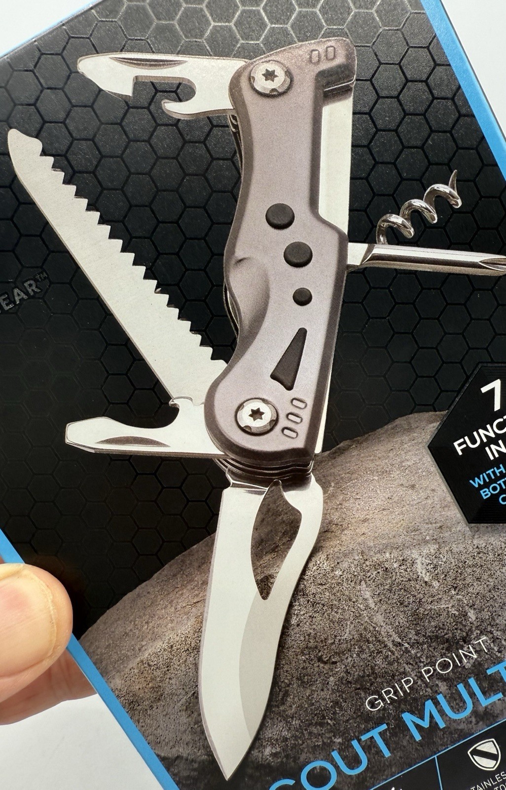 Scout Multitool Knife Smartgear Grip Point 7 Functions In One Stainless Rugged