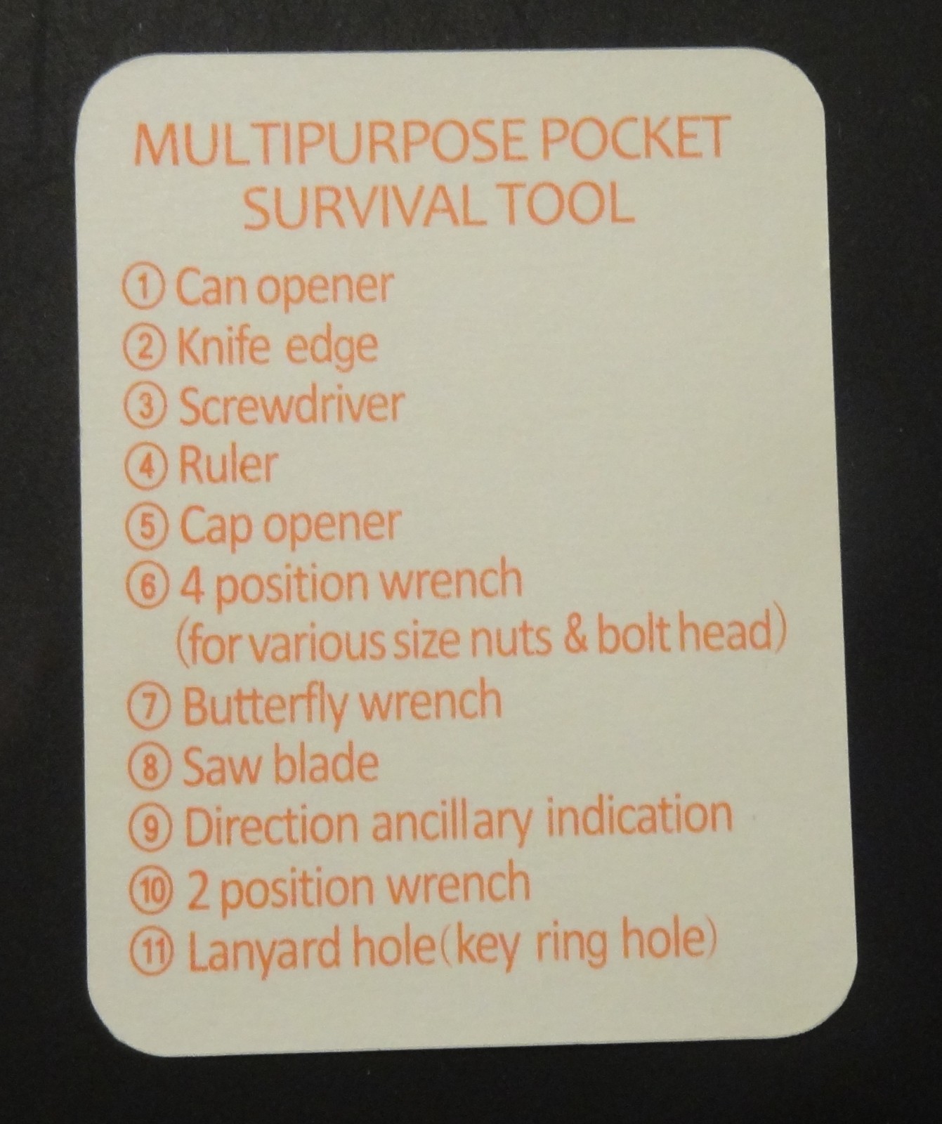 Multi Purpose Pocket Survival Tool (kit) (9010)