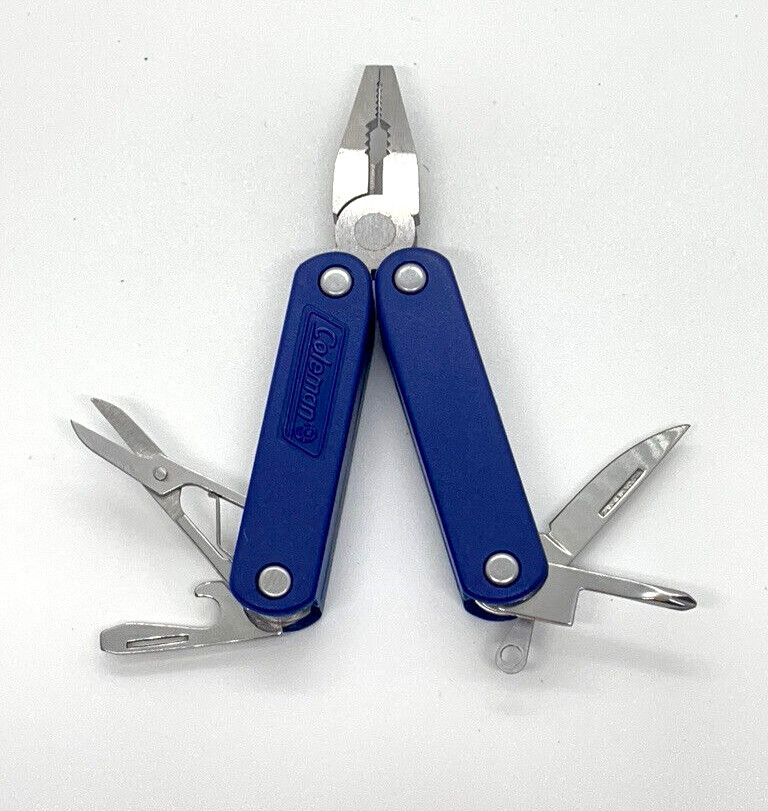 Coleman Mini Multi-Tool Lot Of 3 Pliers Knife Scissors Flashlight Camping EDC