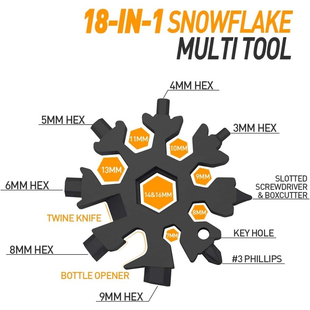 Gifts for Men, 18-in-1 Snowflake Multitool, Anniversary Birthday Gifts for Men
