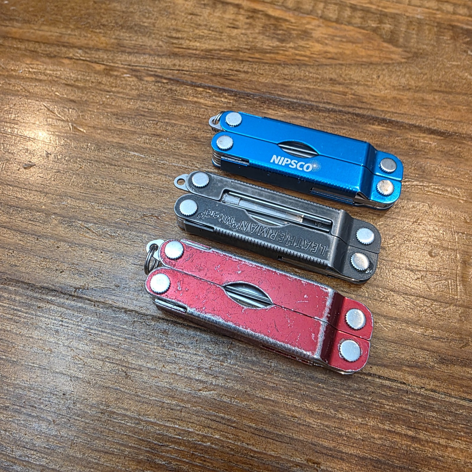 Leatherman MICRA Multi-Tool – Stainless Steel – Lot of 3 – Colors Red Blue Black