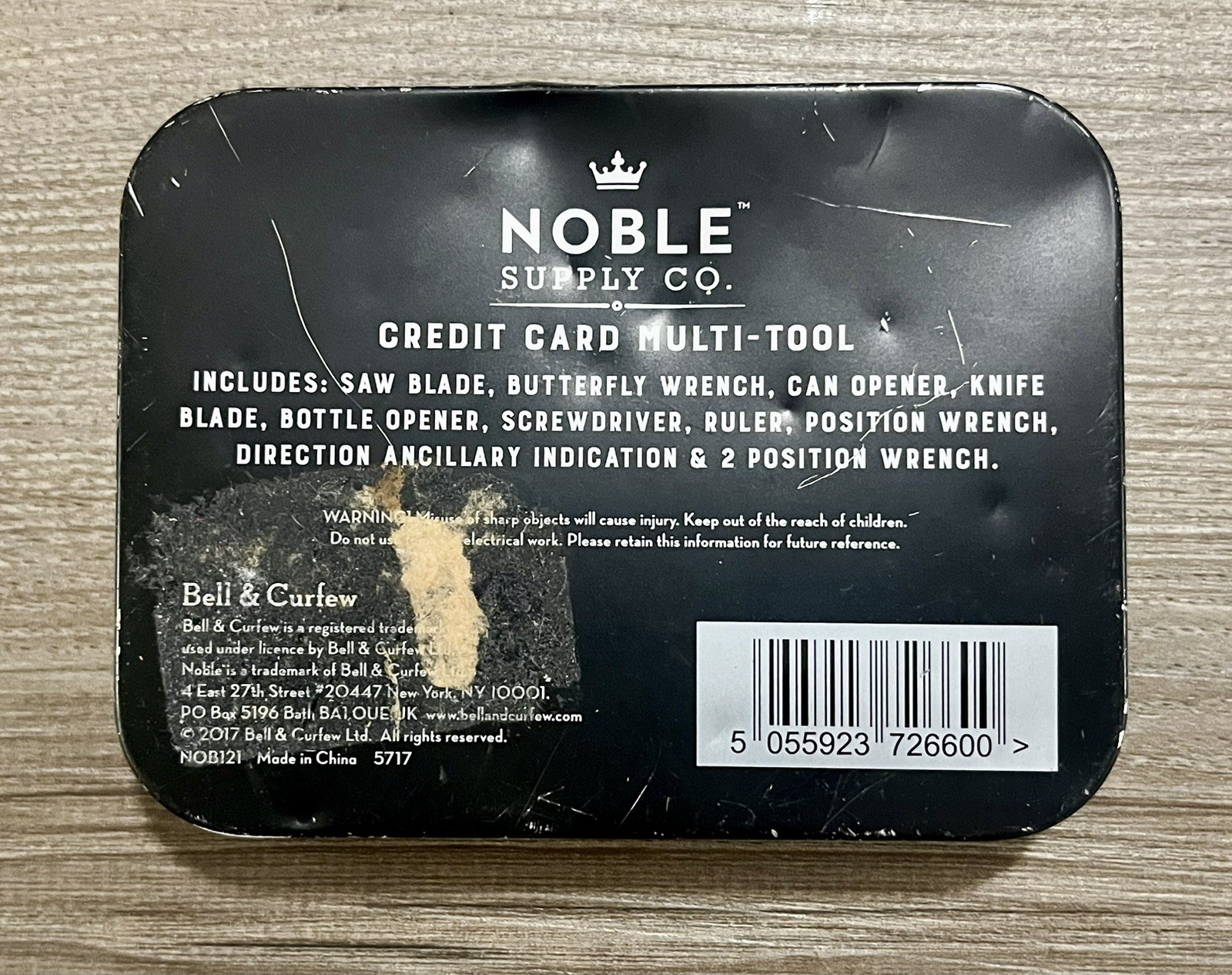 Original 10-in-1 Credit Card Multi-Tool Utility Knife by Noble Supply Co W/ Tin