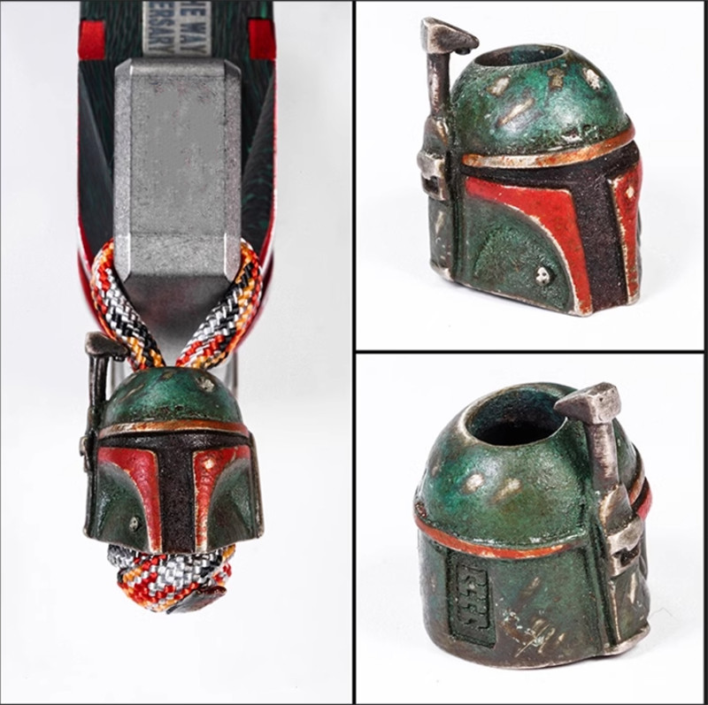 Boba Fett EDC Knife Pendant Outdoor Paracord Lanyard Bead 1PC Handmade Outdoor