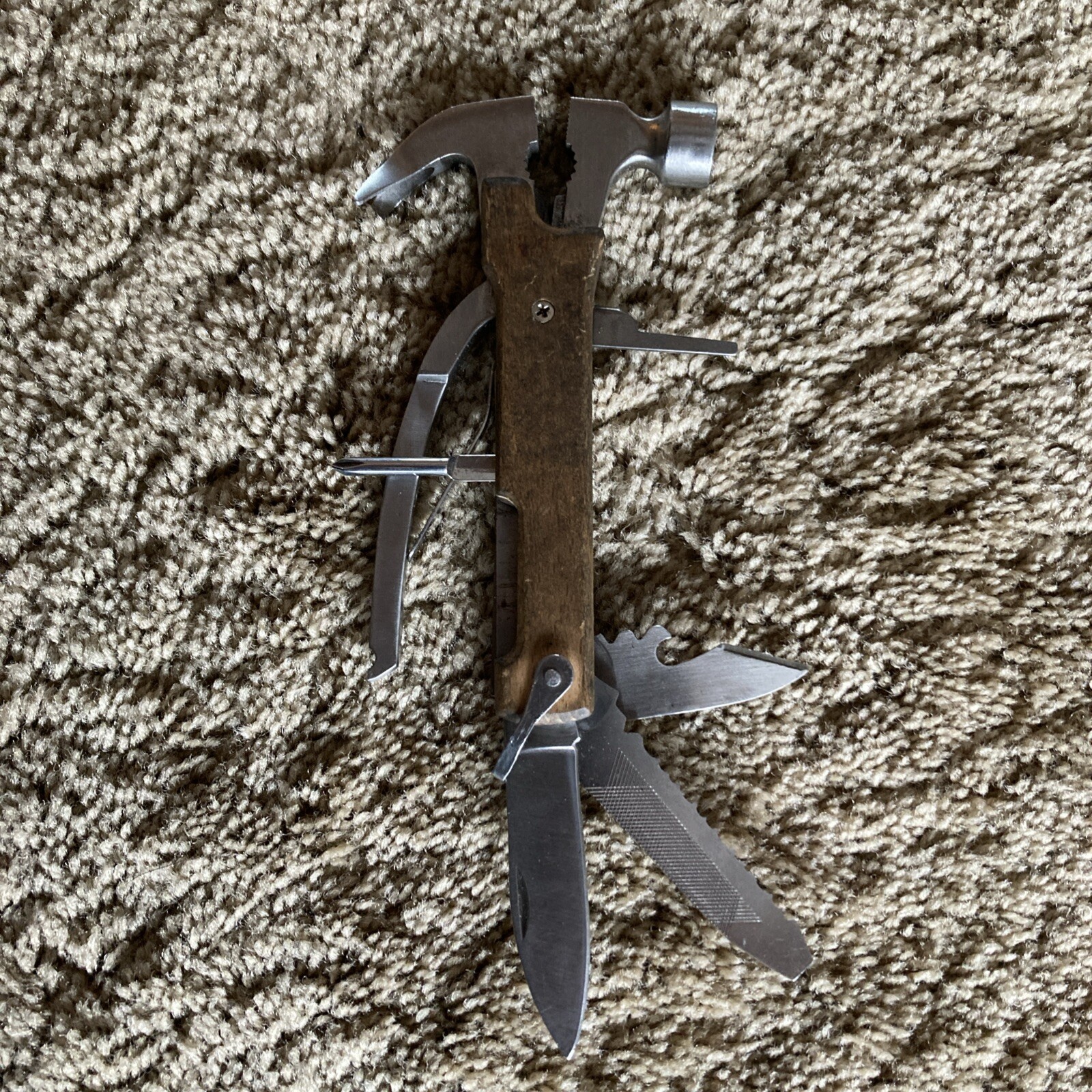 Kikkerland Foldable Pliers Knife Screwdriver Emergency Pocket Tool Hammer