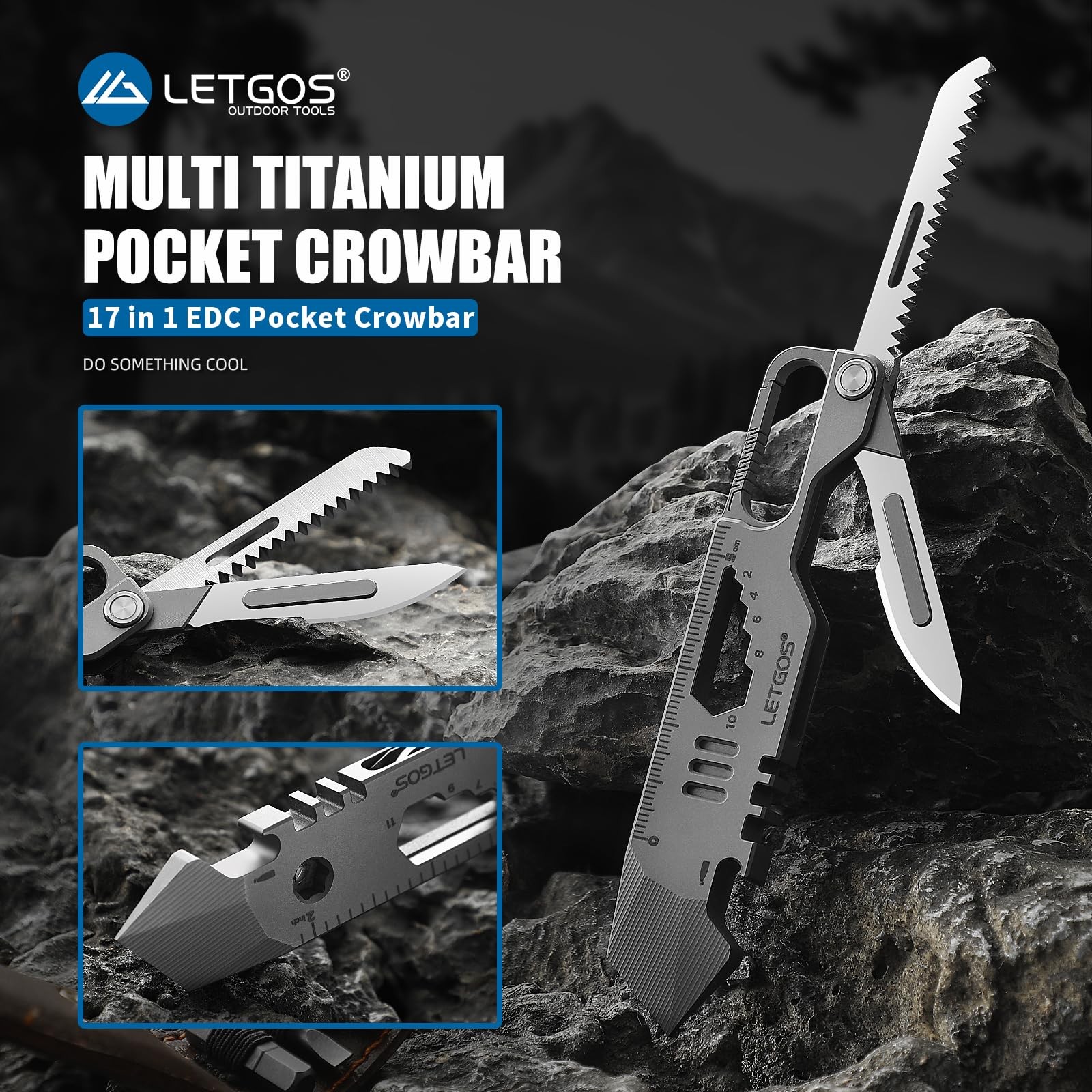 17 in 1 Multi Titanium Alloy Pocket Tool Portable Folding EDC with Carry-on P…