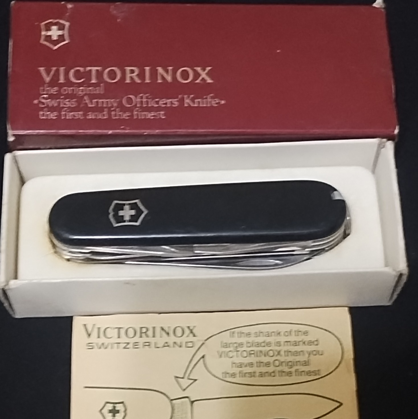 Victorinox Swiss Army Officers Knife Black Multi-Tool 4in, 2in Blade, 15+