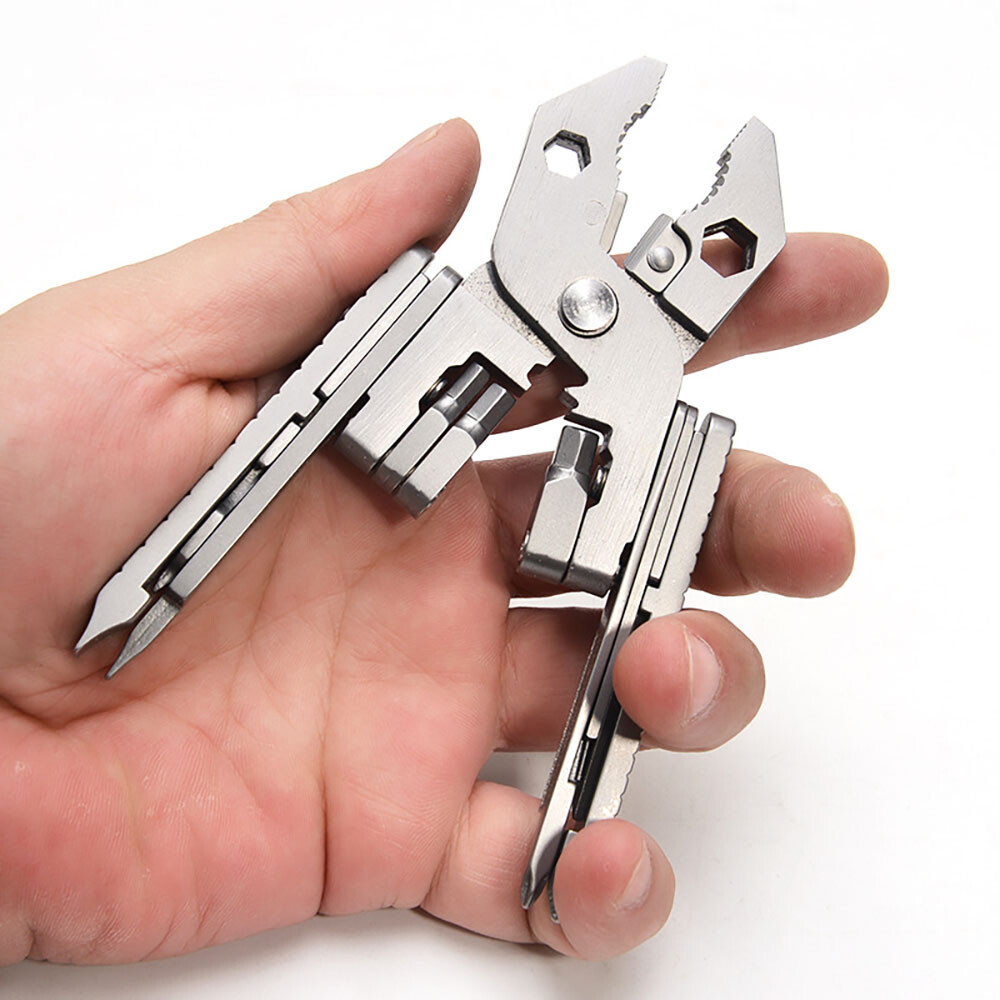 Multi Function Tool Set Mini Foldaway Key Chain Pocket Pliers Screwdriver