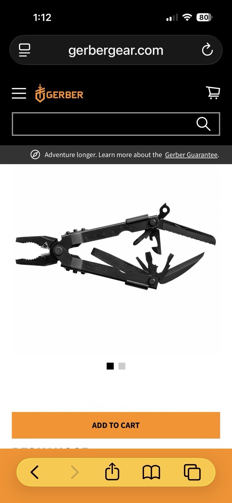 Gerber Multi-Plier 600 Bluntnose Black Multi-Tool, Serrated, Sheath