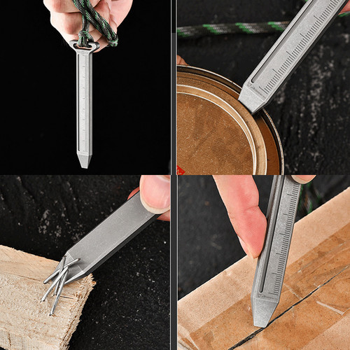 EDC Titanium Alloy Pry Bar Crowbar Ruler Portable Outdoor Camping Multi Tools