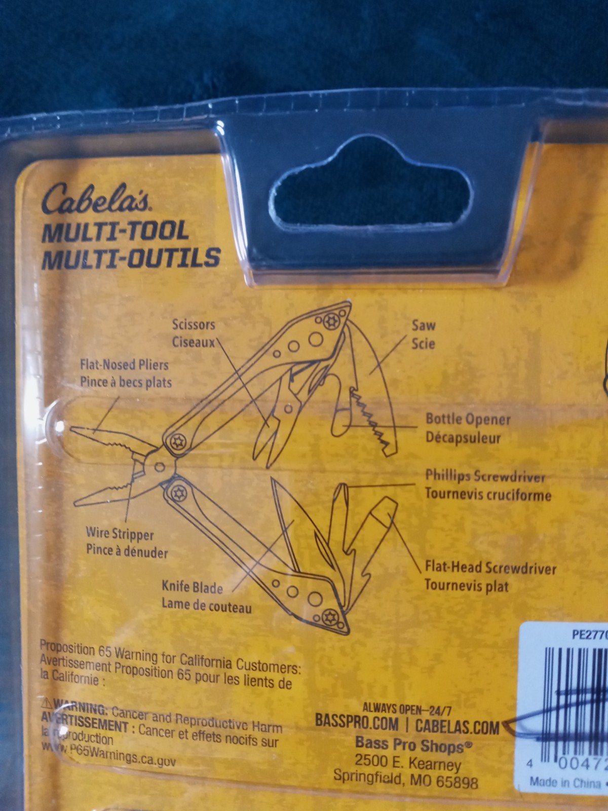Cabela’s / Multi-Tool / Green / 8 Tools in 1 / Stainless Knife