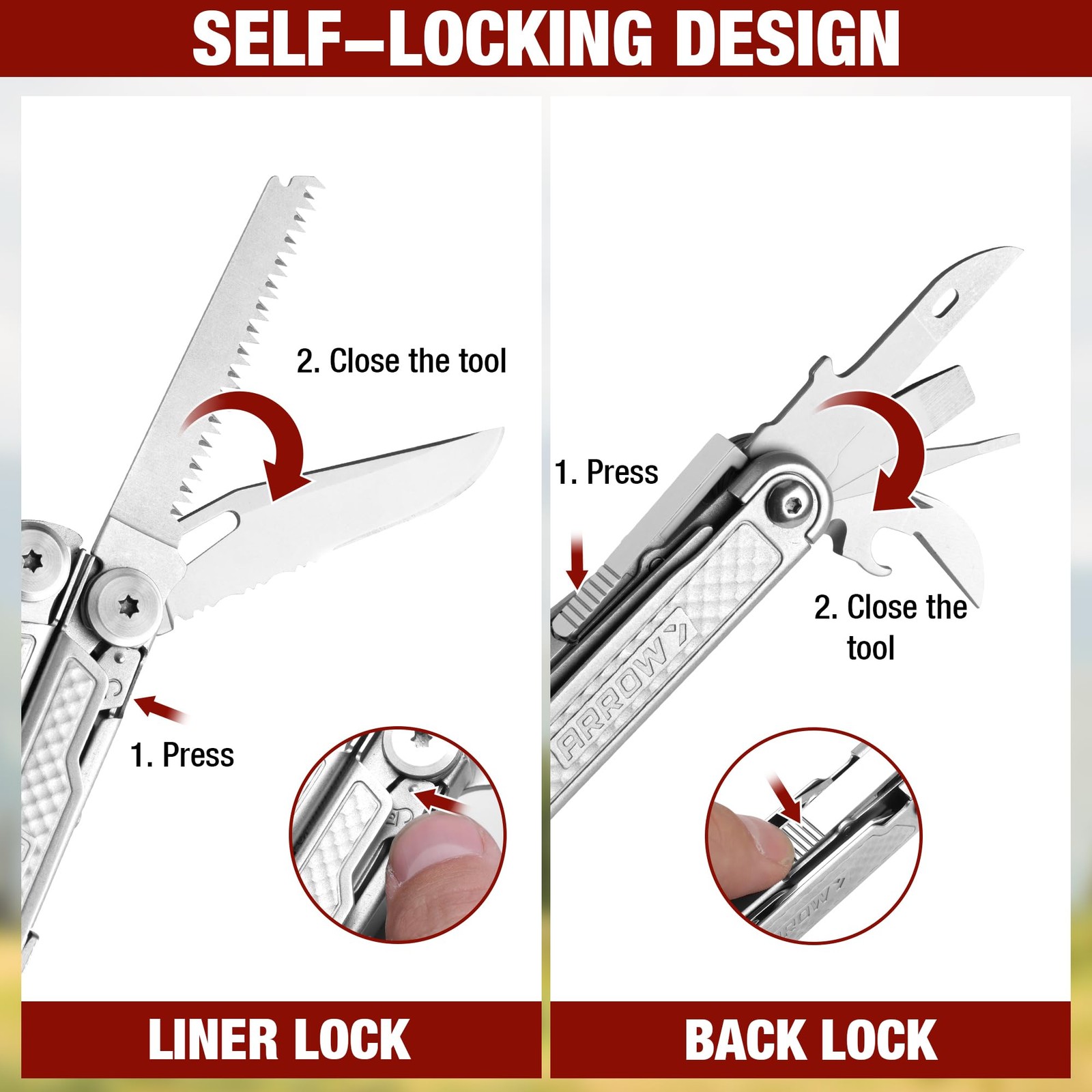 ARROW 20-In-1 Multitool, Gifts for Men Dad, Stainless Steel Multitool Pliers …