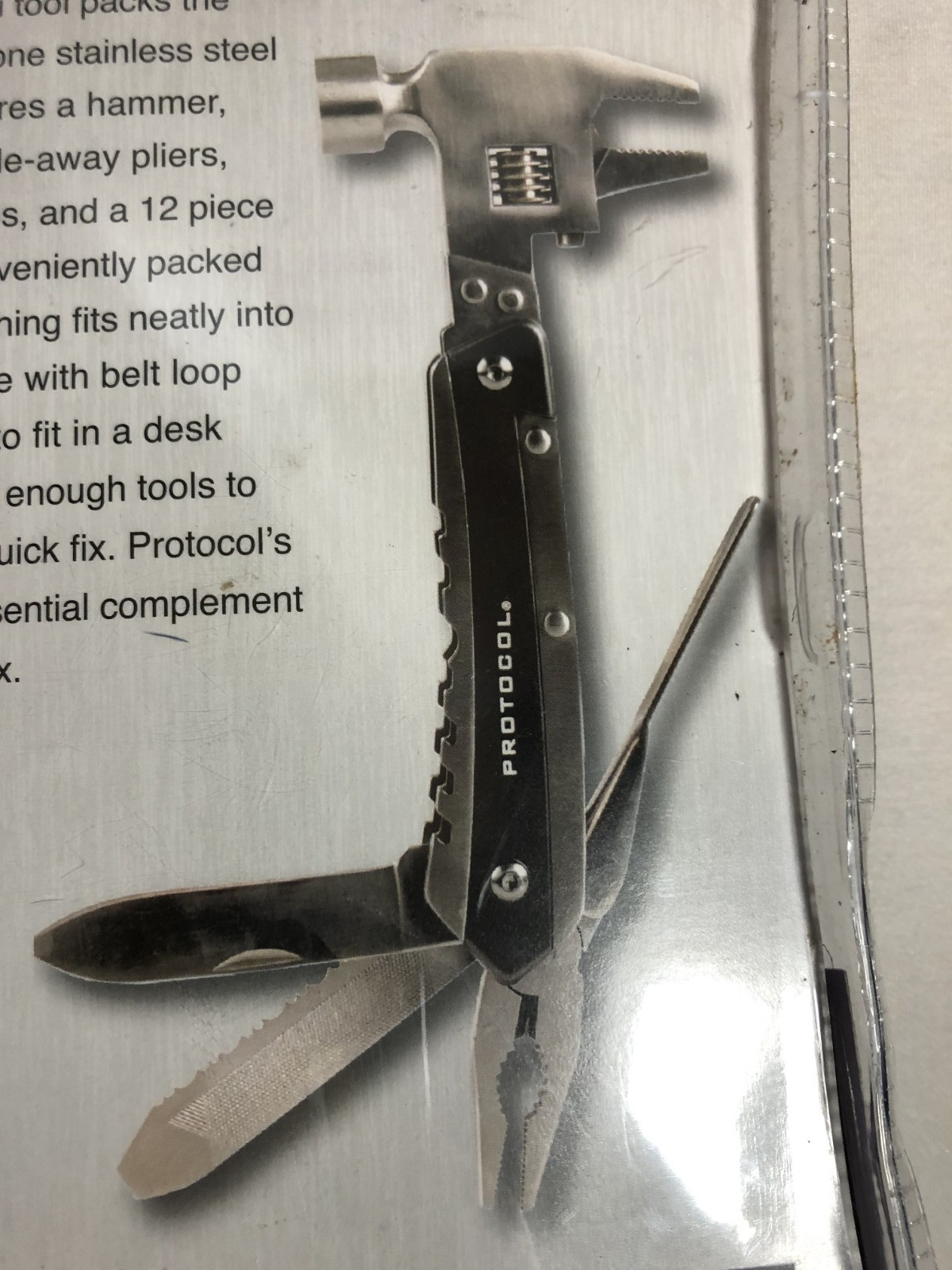 Protocol Hammer Plus Multi Hammer Pliers Wrench Knife Screwdriver Bit Set