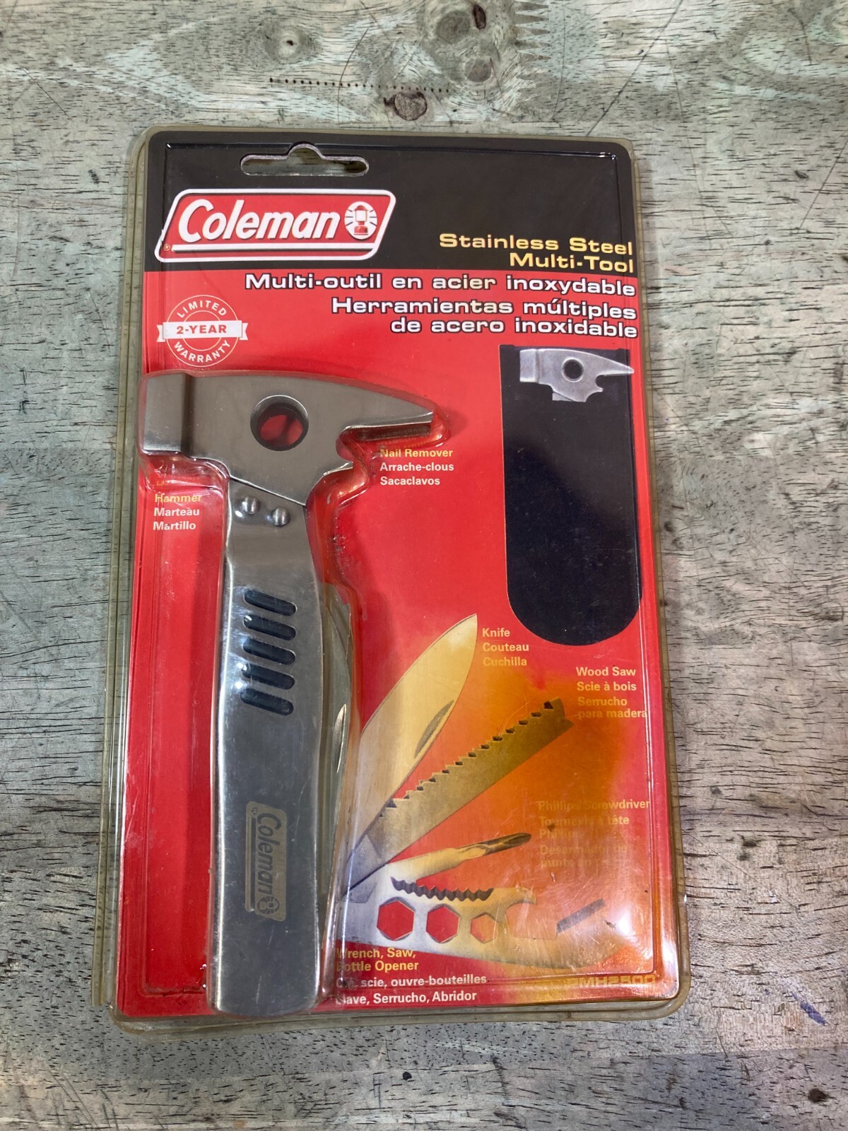 Coleman Stainless Steel Multi- Tool Hammer Wrench Saw Knife – Packing is rough
