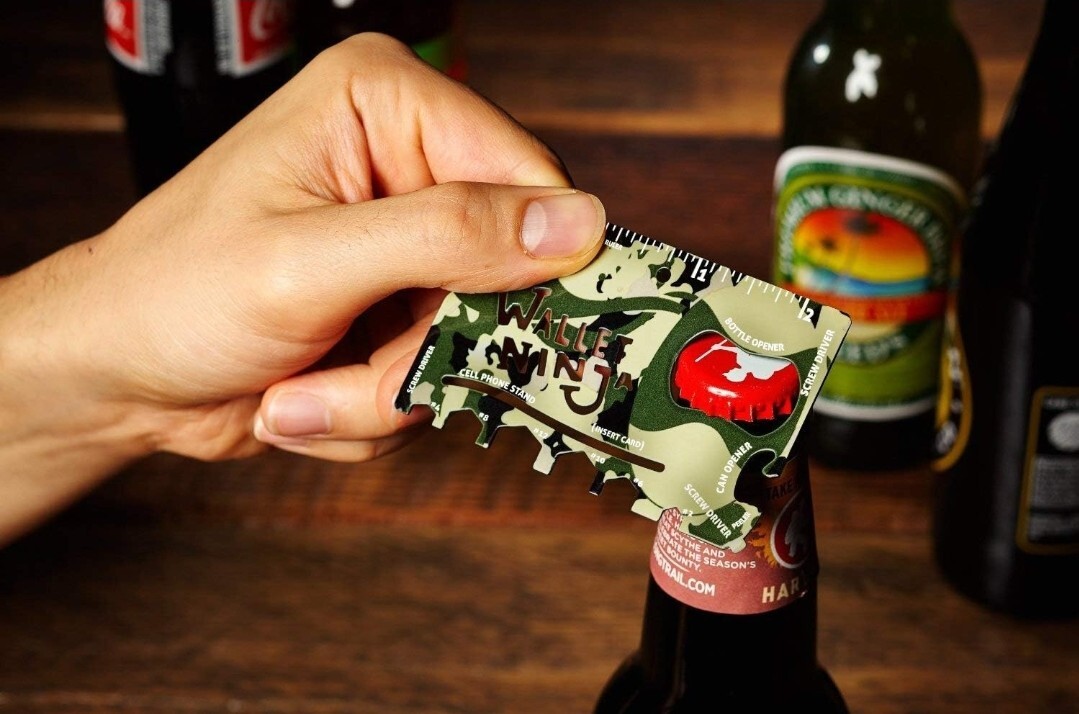 Wallet Ninja -18 in 1 Credit Card Sized Multitool (TSA Airplane Approved) (CAMO)