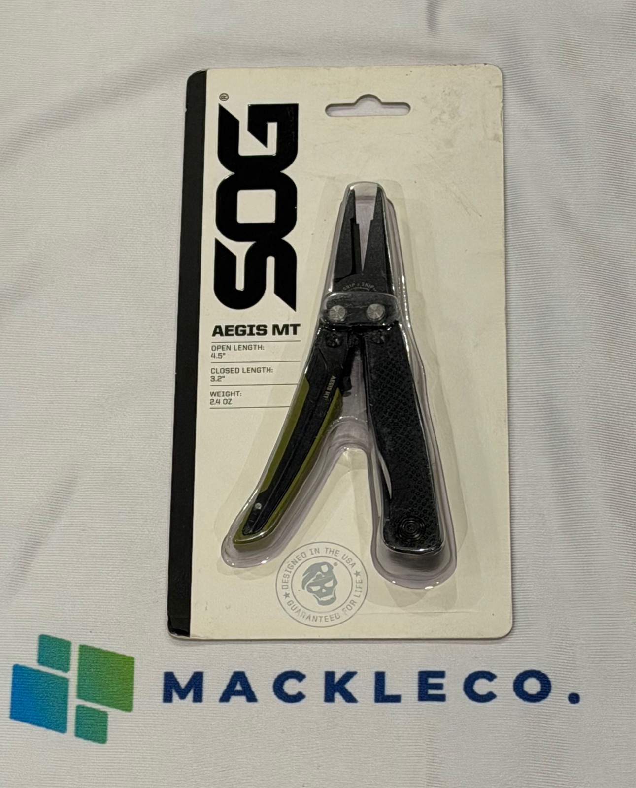 SOG aegis MT Multi-Tool Black Stainless Steel Pliers Tweezers Wie Cutter