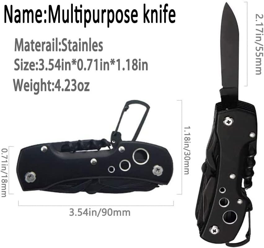 Compact Swiss Multitool Knife with 15 Functions – Perfect for Camping & Travel