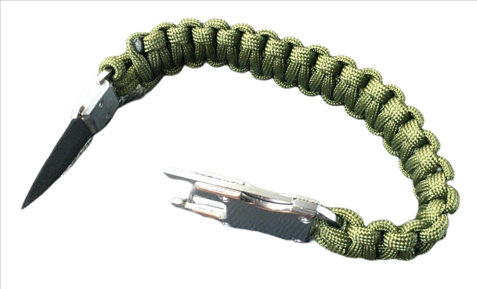 Paracord Emergency Tactical EDC Survival Knife Bracelet, Oliver Green BR11 New