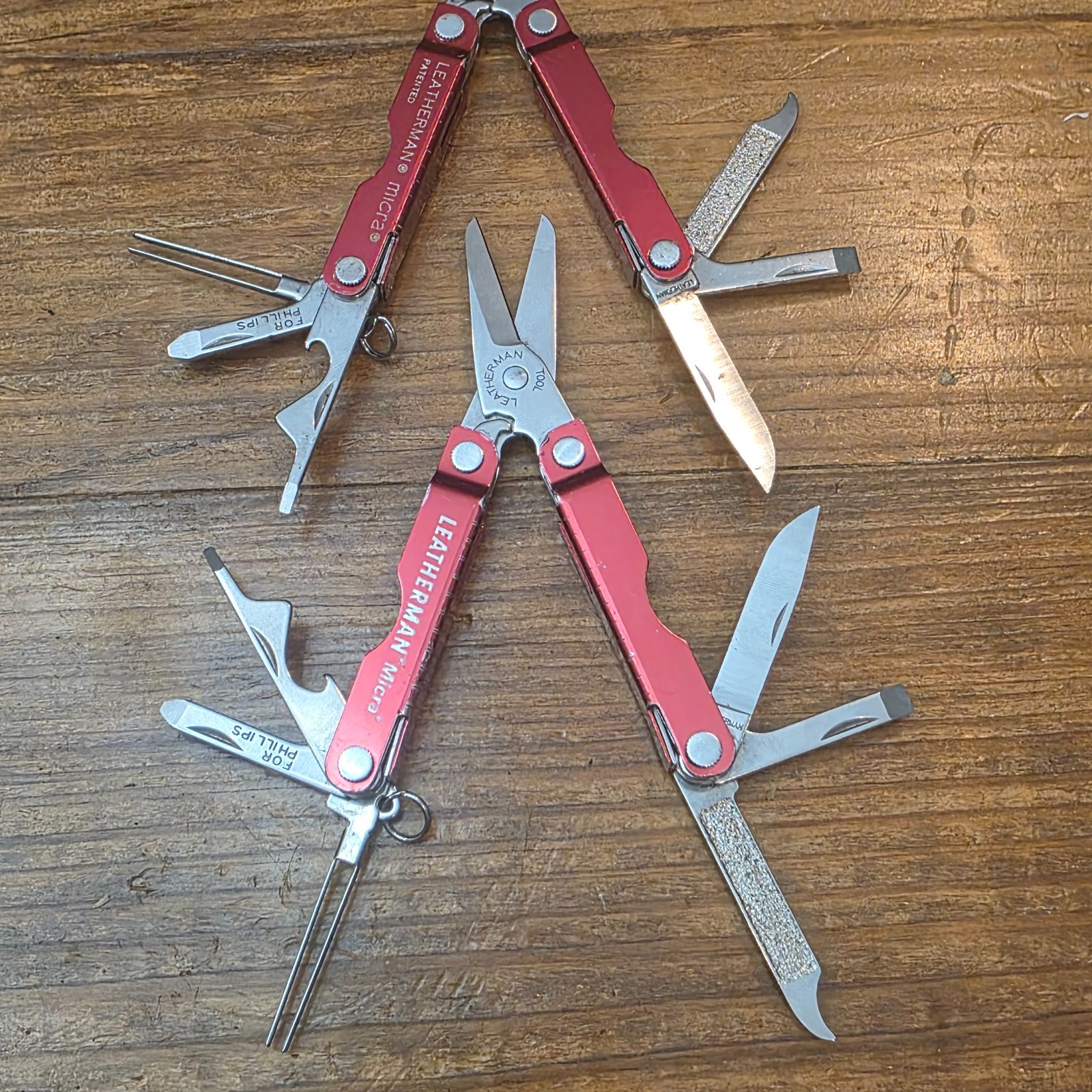 Leatherman Micra Multi Tools – Stainless Steel – USA – Lot Of 2 – RED COLOR
