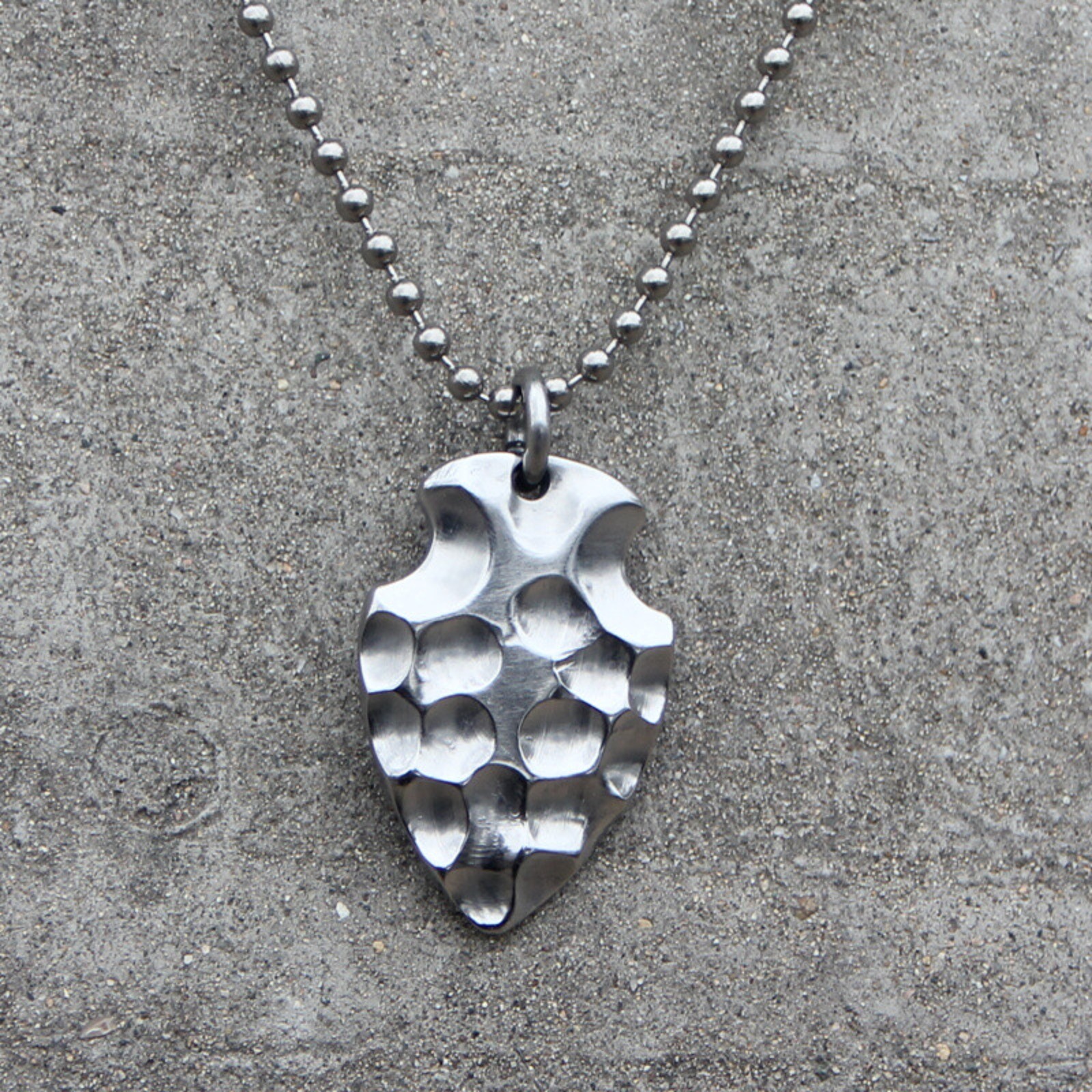 Solid Handmade Titanium Alloy Double-sided Engraving Crater Necklace Pendant EDC