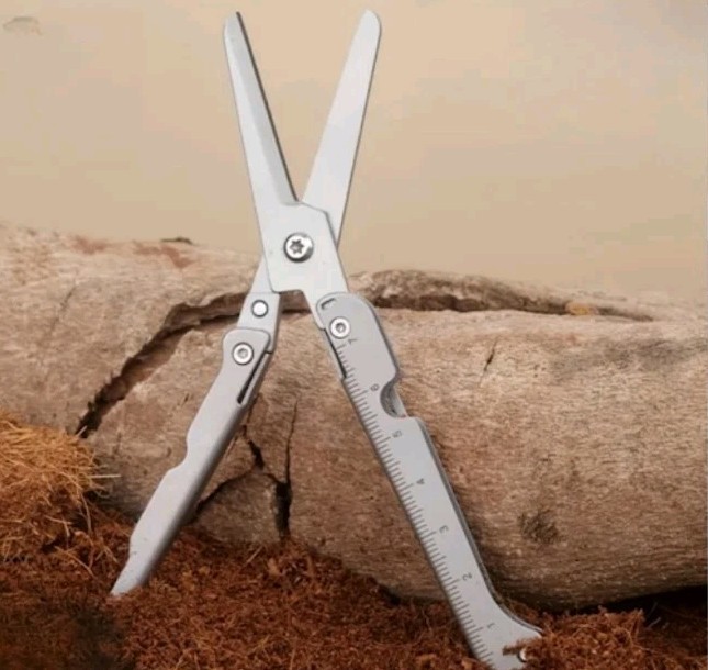 Compact Multi Tool Folding Stainless Steel Scissors For Bug Out Bags EDC