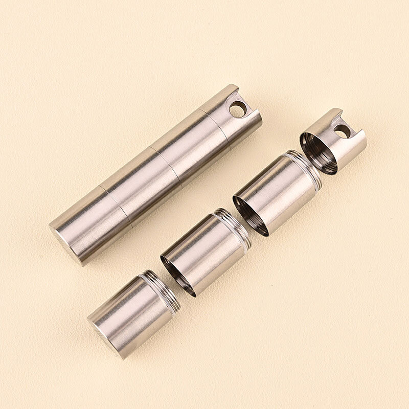 Outdoor Waterproof Pill Case Key Chain Capsule Seal Container Survival Box EDC