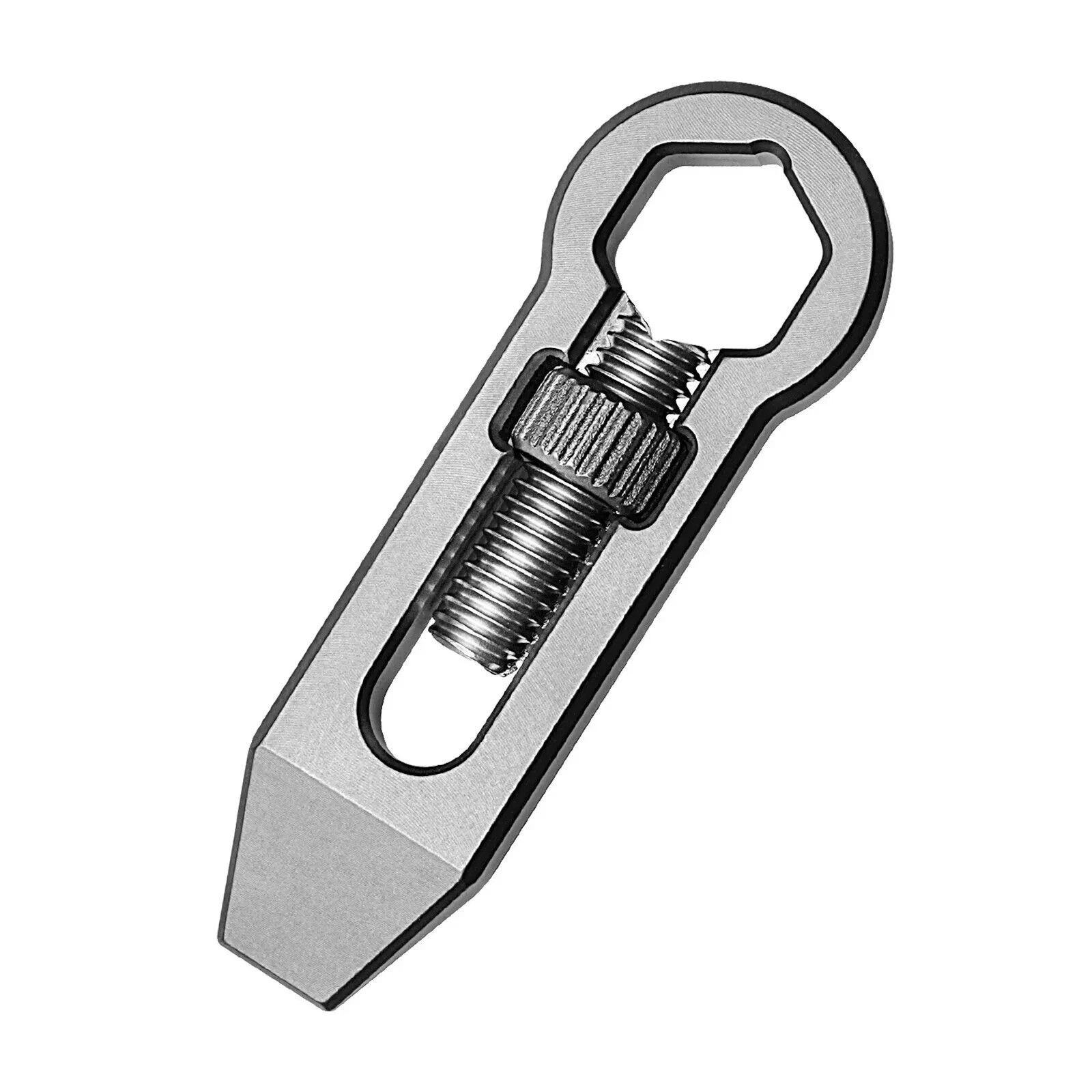 EDC Titanium Alloy Multi Tools Adjustable Wrench Pocket Pry bar Crowbar Keychain