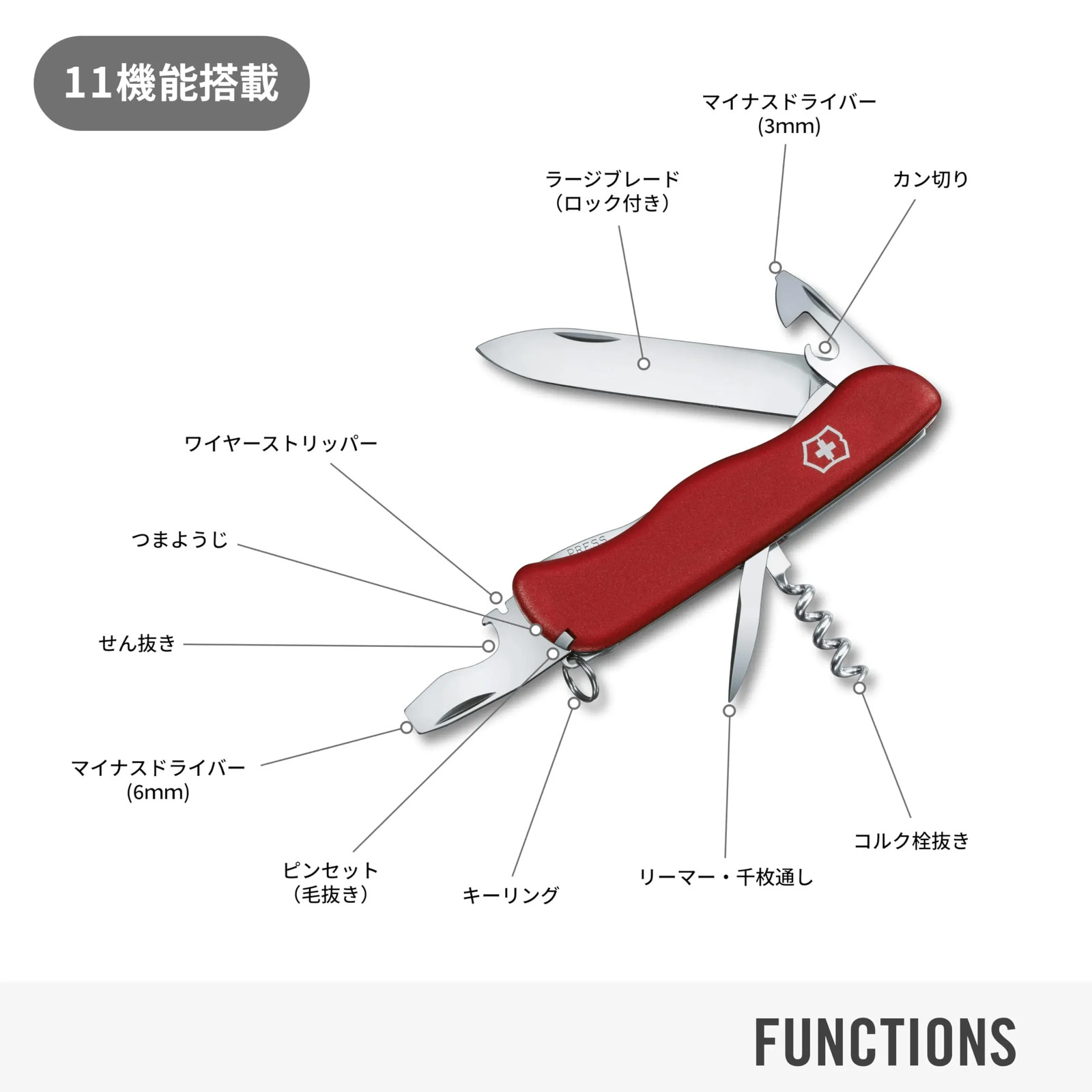 Japan NEW VICTORINOX Swiss Army Knife Red Multi-Tool Camp Climb Scissors 11F