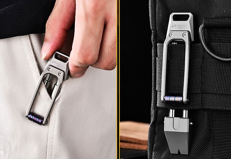 TC4 Titanium Alloy Pocket Multi-tools Crowbar Portable Outdoor EDC Pry Bar Tool
