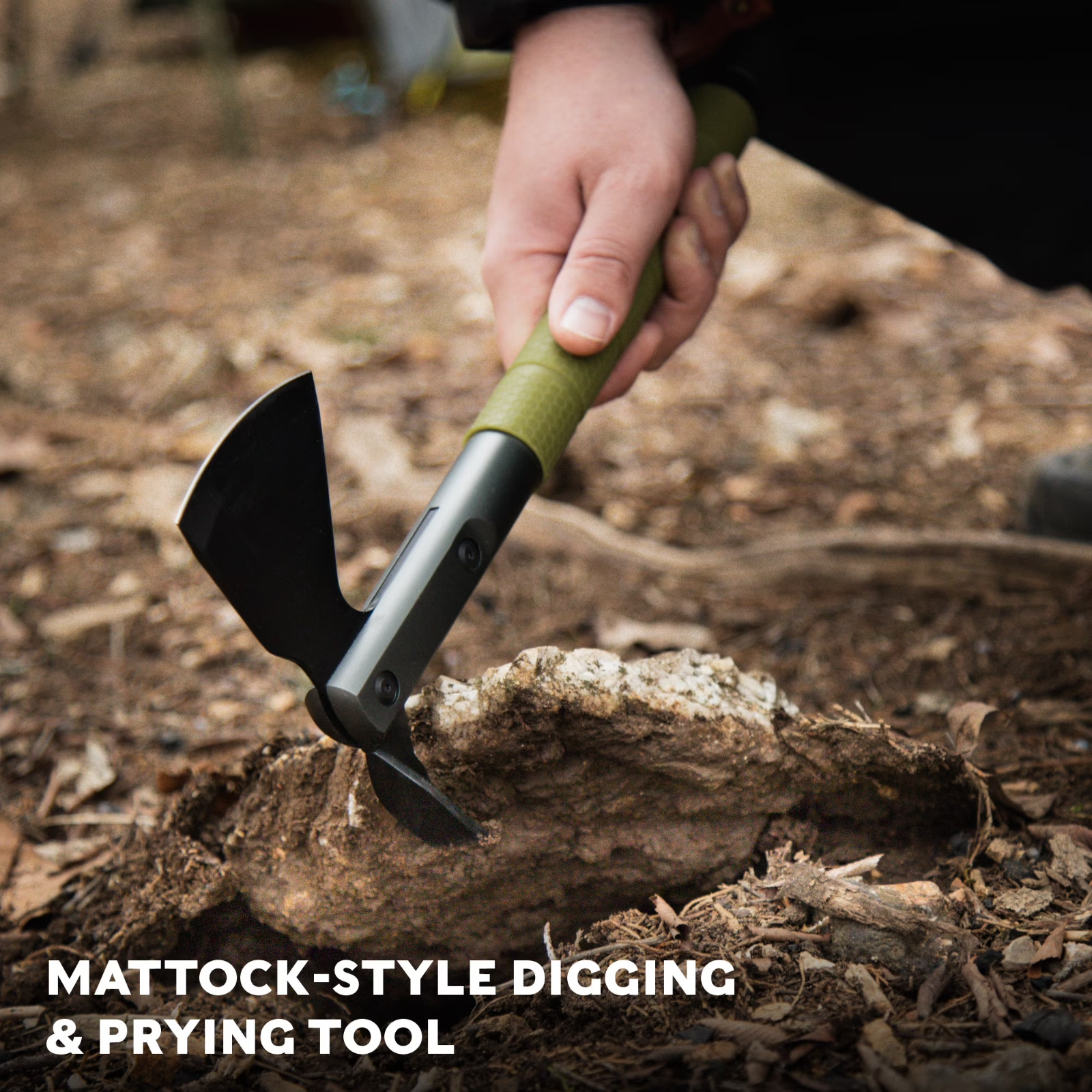 Swiss Tech Multi-Tool Hatchet with Pocket Knife, No-Slip Silicone Grip, Green