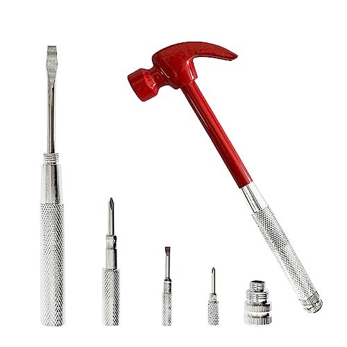 Lightweight 6 in 1 Multitool Hammer & Screwdriver Set – Essential Camping Gear