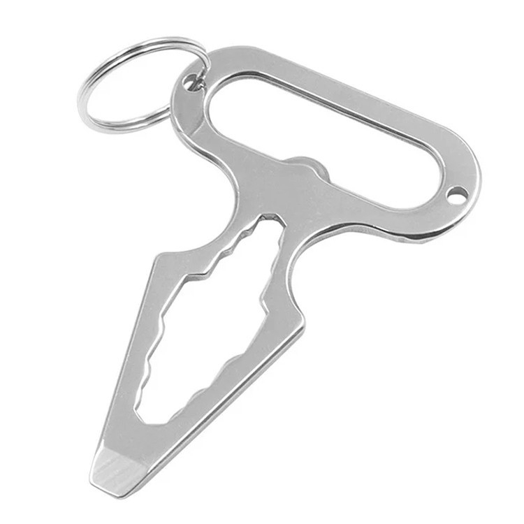 Llave multifuncional de acero inoxidable, herramienta de autodefensa para acampa