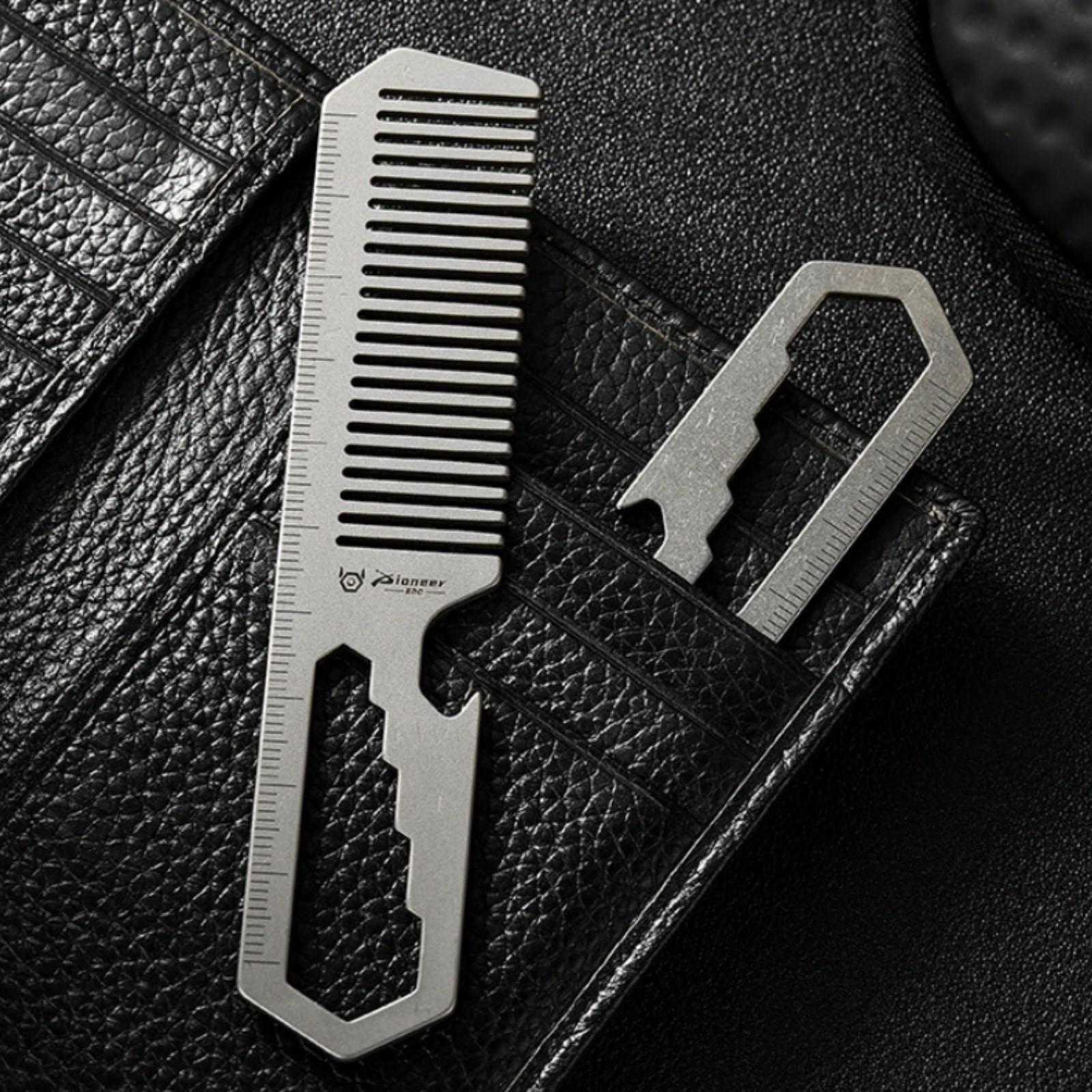 Titanium Alloy EDC Multi Tool Comb Bottle Opener Wrench Ruler Pocket Lightweight