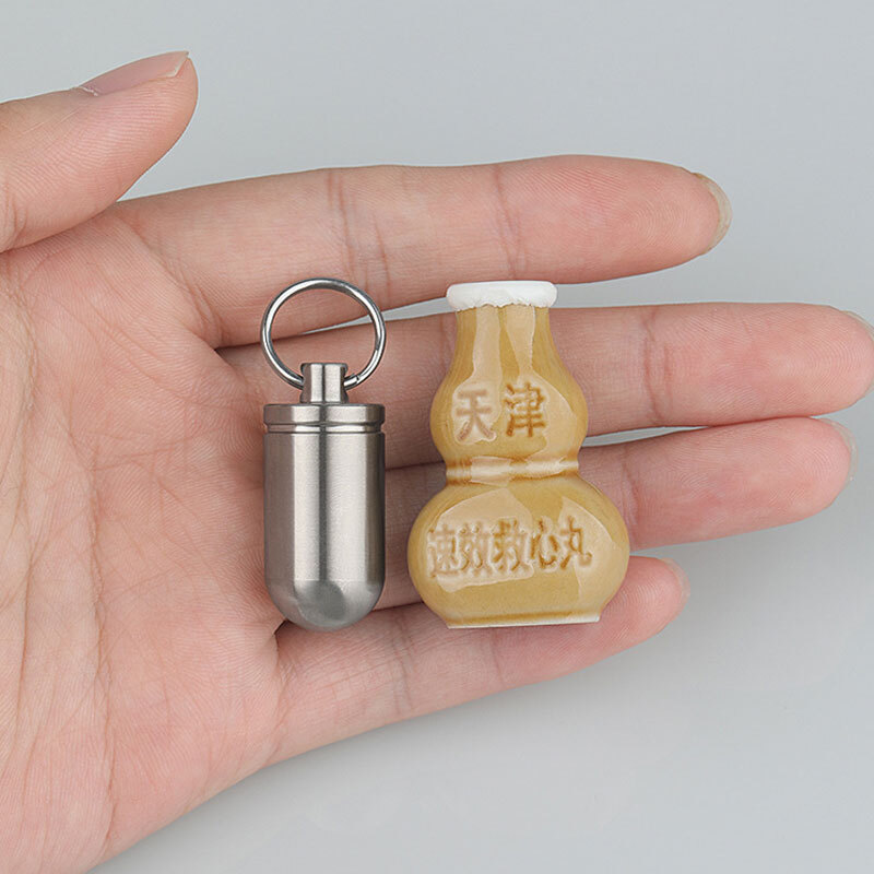 Mini Titanium Waterproof Box Sealed Storage Tank Outdoor Pill Container EDC