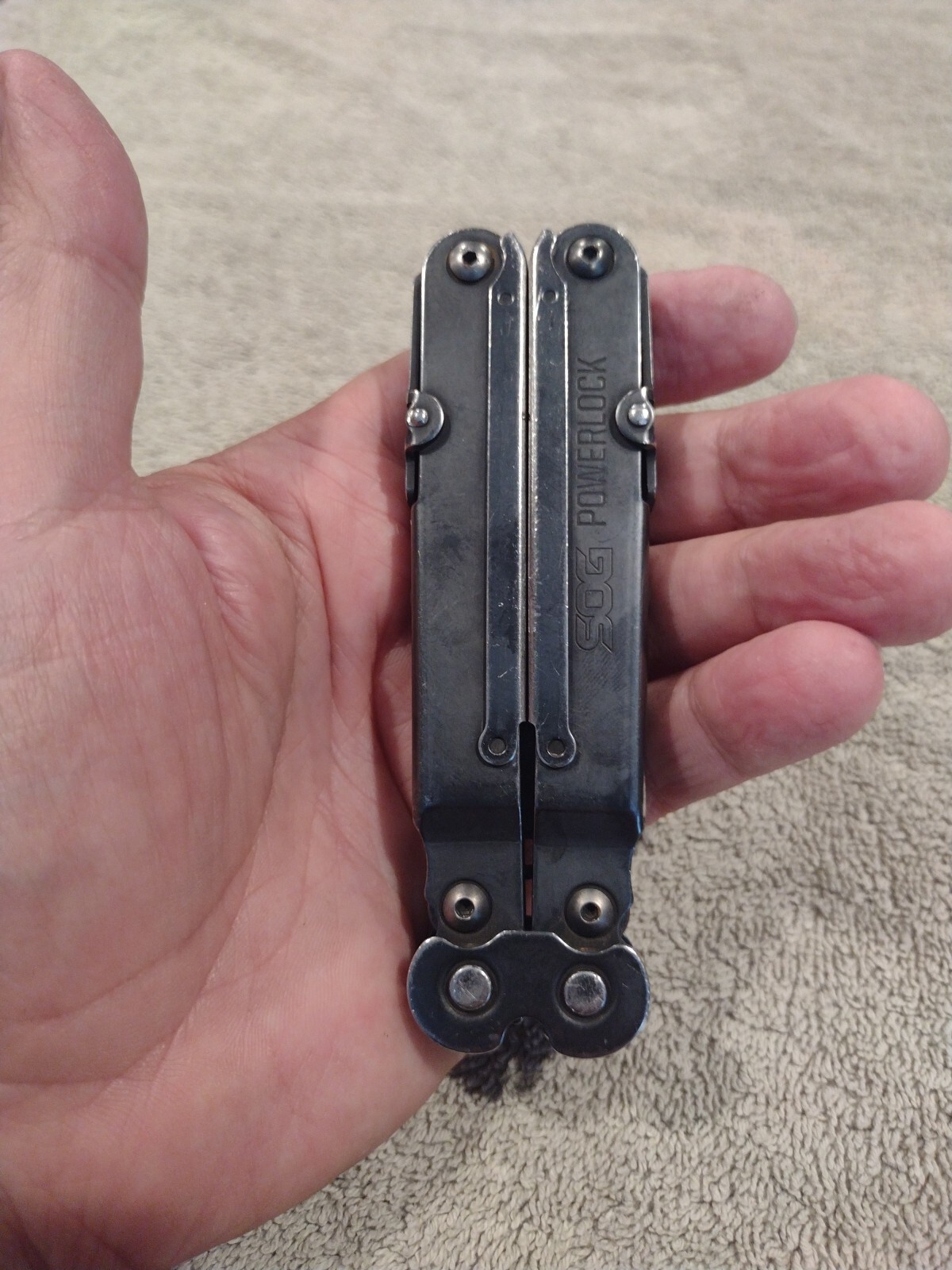 SOG Black Stainless Steel PowerLock Excellent Condition