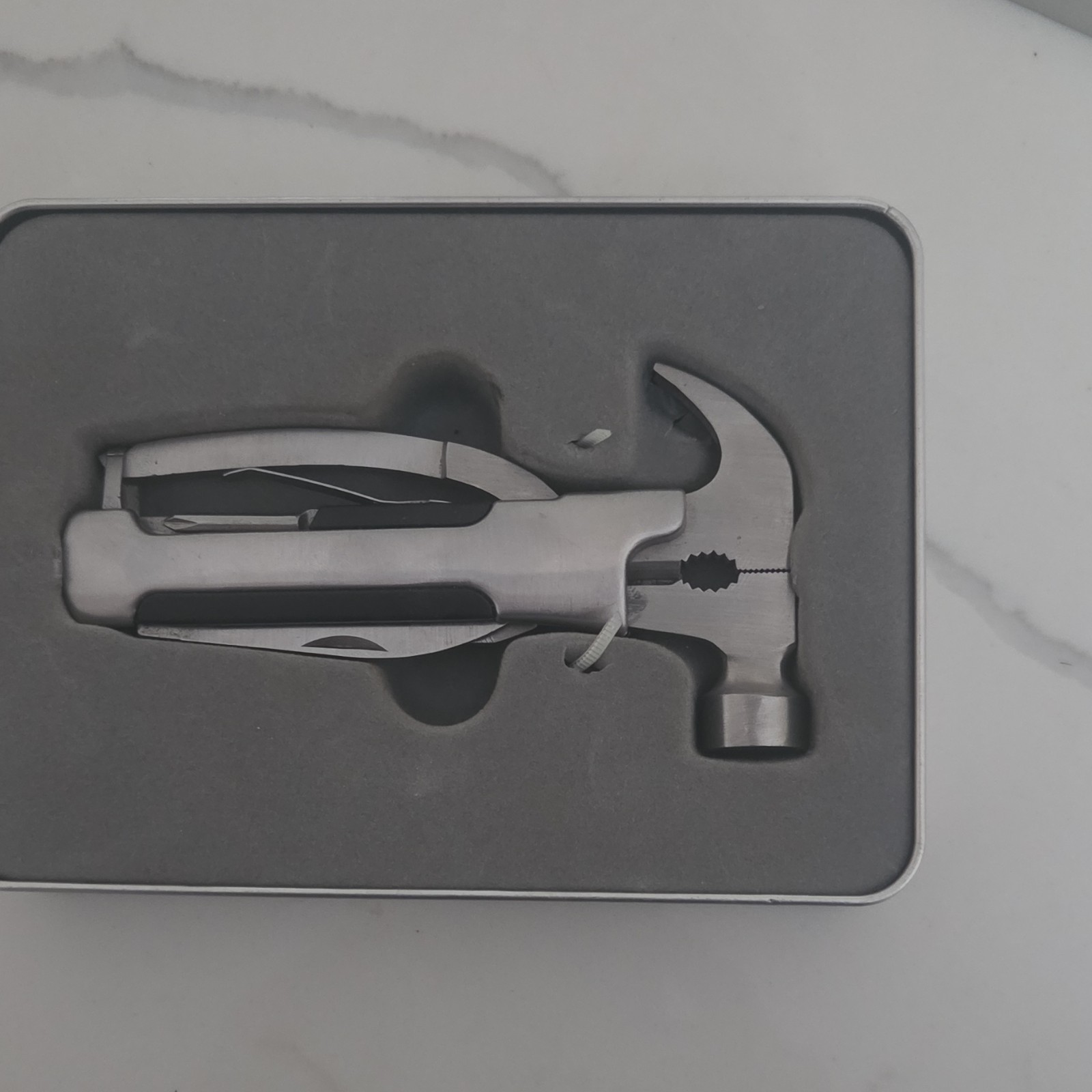 Buxton No 113 Multi-Tool Hammer Stainless Steel Knife File Bottle Opener Silver