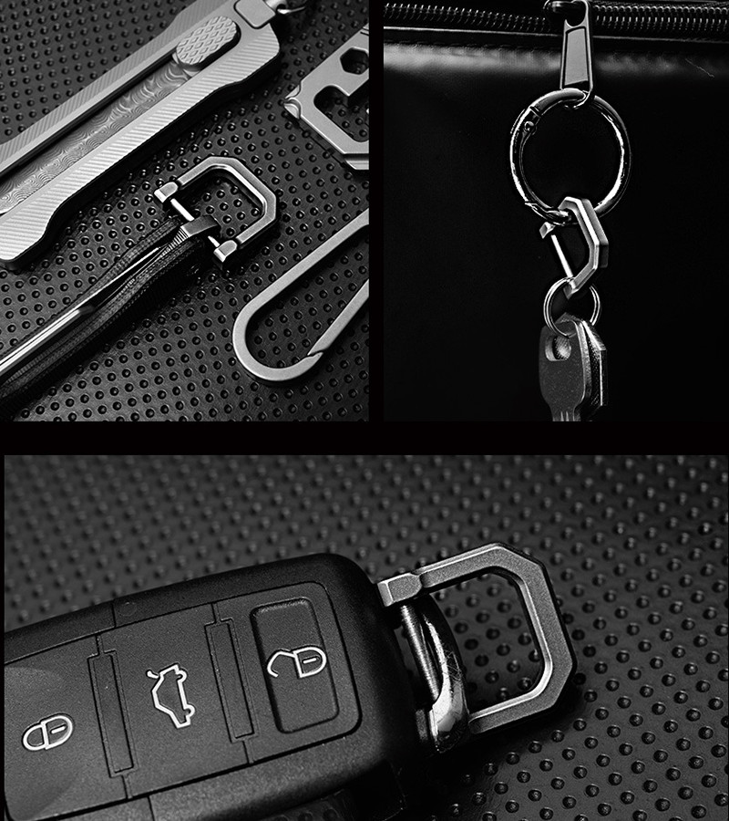 1pc EDC TC4 CNC D Type Porable Car Keychain Outdoor Horseshoe Buckle Hanging