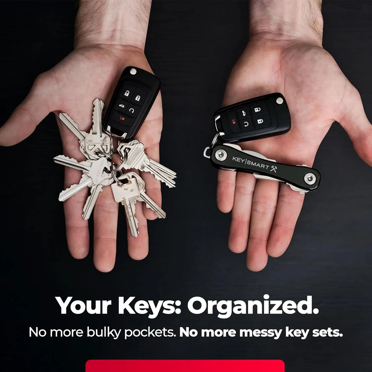 Multitool Key Holder for Keychain W/Bottle Opener and Pocket Clip, Organizer USA